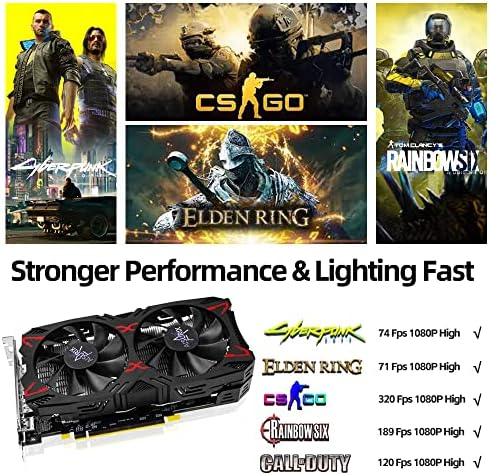 AISURIX RX 5500 XT 8gb GDDR6 Graphics Card,128 Bit, 3XDP, HDMI, PCI Express 4.0X8, 8pin with Fan Intelligent System,Gaming PC Computer Video Cards with 3X DisplayPort +1X HDMI (Style 1) - Image 4