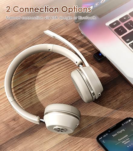 Wireless Headset with Mic for Work, Bluetooth Headset with Noise Cancelling - Image 4