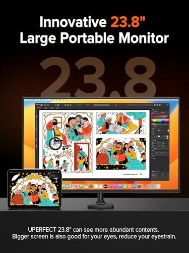 UPERFECT 24" 144Hz Portable Monitor, QLED 145% sRGB 450Nits Gaming Monitor - Image 5