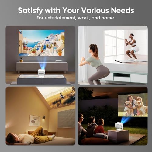 【Built-in Apps & Native 1080P】Smart Mini Projector with WiFi and Bluetooth, 4K Outdoor Movie Projector with Electric Focus & Auto Keystone, YINCODI Portable Proyector for Bedroom/Home/Celling - Image 7
