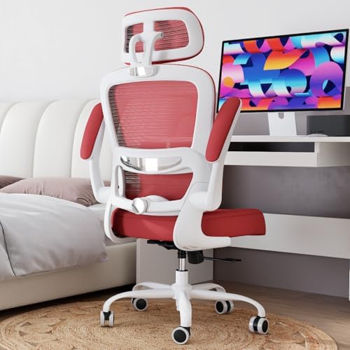 TRALT Office Chair Ergonomic Desk Chair with Lumbar Support Red, 1 - Image 7