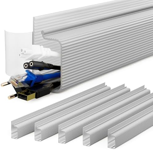 YECAYE Cable Management Under Desk, 94.2 in, Cable Raceway, Grey by Yecaye