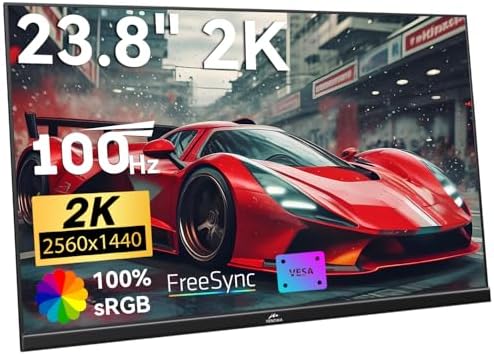 Kenowa 23.8" 2K Large Portable Monitor 100Hz IPS Freesync Gaming Monitor by Kenowa