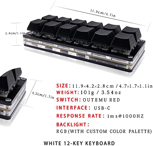 BTXETUEL Sayodevice OSU Keypad 12-Key USB Hotswappable Red Mechanical Switch Keyboard - Image 2