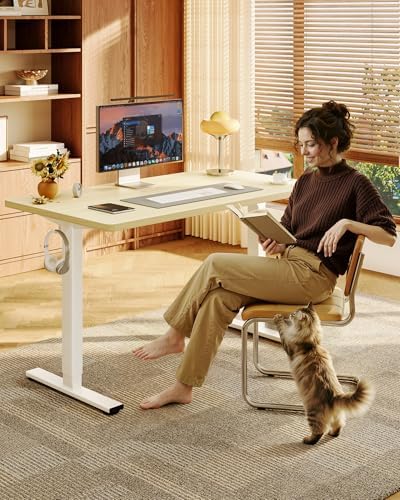 FLEXISPOT EN1 60"x24" One-Piece Standing Desk, White Wood Grain - Image 2