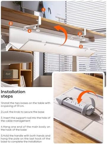 Under Desk Cable Management Tray, Mesh Fabric - Excellent Heat Dissipation - Image 7