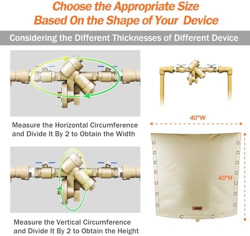 TOHONFOO 3-Way Open Backflow Preventer Pipe Cover Outside, 40"Wx40"H, Beige - Image 3