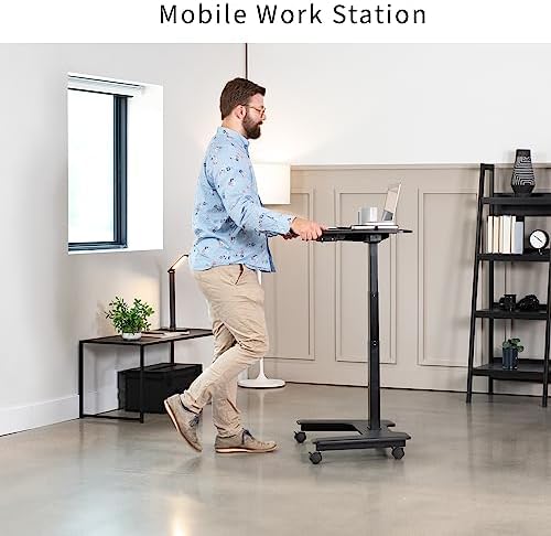 VIVO Black Electric 36 in Dual Platform Standing Desk Cart, DESK-V111VT - Image 4