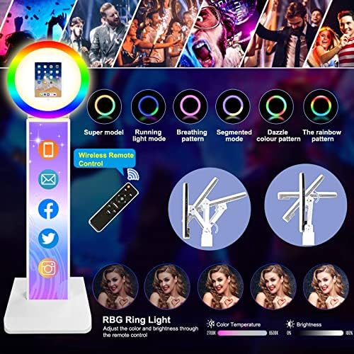 Portable Photo Booth for iPad 10.2" 10.5" 10.9" 11" 12.9" 13" Photobooth Machine Metal Shell Selfie Station RGB Ring Light Custom Logo for Parties Wedding Rental - Image 4