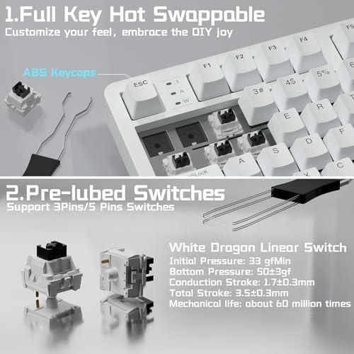 LEOBOG HI98C Pro Wireless Mechanical Gaming Aluminum Keyboard with Num Pad - Image 5