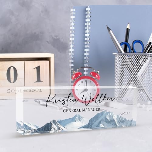 Desk Name Plate Personalized Name Plate for Desk, Office Desk Decor, 3D Style Personalized Plaque Name Plates for Desks Custom Appreciation Gifts for Boss Lady Employee Coworkers (Mountains) - Image 2