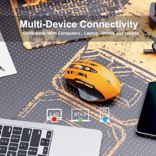 Uineer Bluetooth Mouse, Tri-Mode Wireless, Rechargeable, 3-Device Switch - Image 2