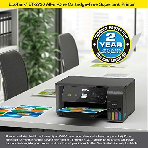 Epson EcoTank ET-2720 Wireless Color All-in-One Supertank Printer with Scanner and Copier - Black - Image 6