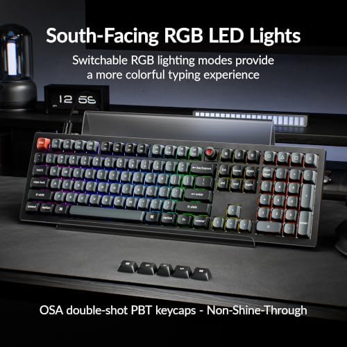 Keychron V6 8K Full Size Wired Mechanical Keyboard with Programmable Knob, 8000 Hz Polling Rate, OSA PBT Keycaps, Hot-swappable Banana Switchs, RGB Backlit for Mac Windows Linux - Image 4