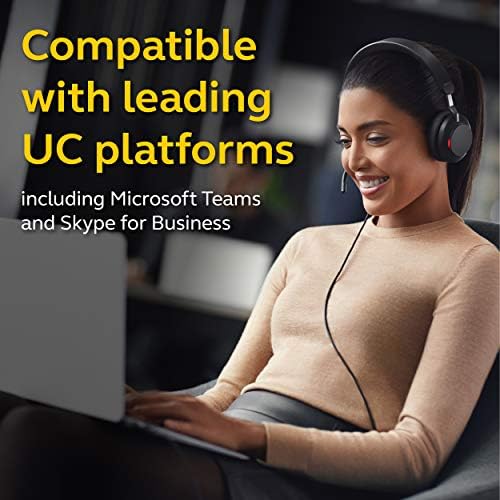 Jabra Evolve2 40 UC Wired Headphones, USB-A, Stereo, Black Telework Headset, Enhanced Comfort, Passive Noise Cancelling, UC Optimized (Renewed) - Image 6