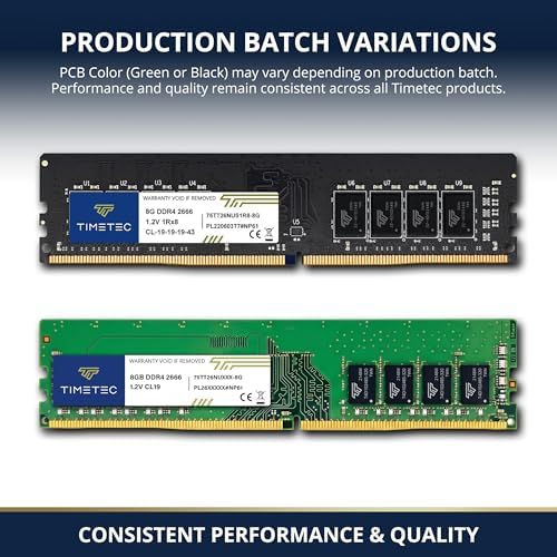 Timetec 16GB KIT (2x8GB) DDR4 2666MHz (PC4-2666V) PC4-21300 UDIMM Desktop RAM – 288-Pin 1.2V CL19 Non-ECC Unbuffered DIMM Memory Module Upgrade - Image 6