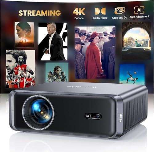 [Built-in Official App] Smart Projector with WiFi 6 & Bluetooth, 4K Support by iWIMIUSSmartProjector
