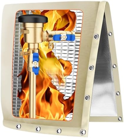 Backflow Preventer Pipe Insulation Cover (5°F), POROLIR 24"X24" Thicker Pressure Vacuum Breaker Cover, Water Well Pump Sprinkler Valve Cover for Winter Freeze Protection, Khaki by POROLIR