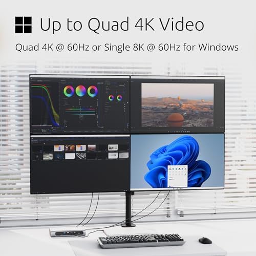 Kensington SD5800T Thunderbolt 4 and USB4 Quad 4K Display Docking Station, 100W Charging, 2 x HDMI, 2 x DP, 2.5G Ethernet, Card Readers, for Windows/MacOS (K32856NA) - Image 5