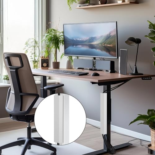 Blulu 4 Pack Steel Magnetic 14 Inch Cable Management Channel for Under Desk Leg Vertical Wire Hider Cover Cable Desk Organizer No Drill Cord Organizer Cord Hider Management for Home Office (White) - Image 6