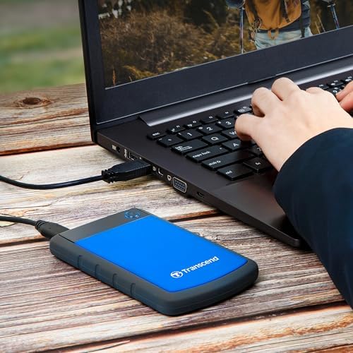 Transcend 2TB StoreJet 25H3 Rugged Portable HDD, One Touch Backup - Image 3