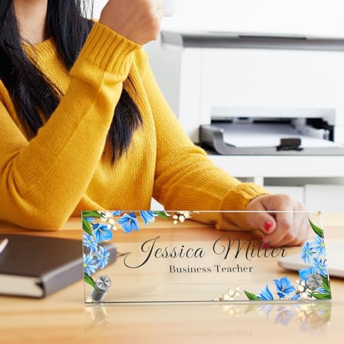 Personalized Acrylic Office Desk Name Plate with Standoff Barrels - Image 3