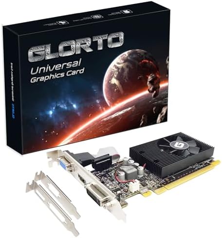 Glorto GeForce GT 730 4G GDDR5 Low Profile Graphics Card, PCI Express 2.0 x8, HDMI/DVI/VGA, Entry Level GPU for PC, SFF and HTPC, Compatible with Windows 11 by GLORTO