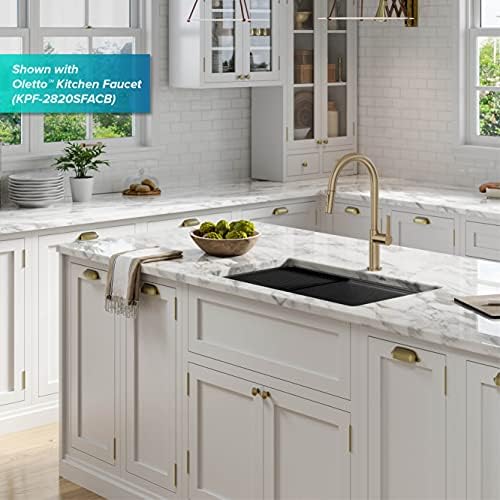 KRAUS Metallic Black 32 in Undermount Granite Kitchen Sink KGUW2-33MBL - Image 3