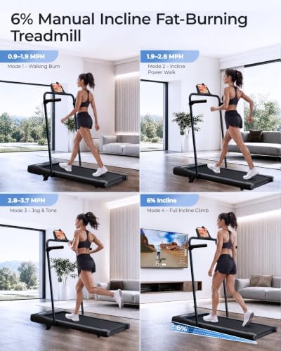 Superun Walking Pad with 6% Incline, 2.5HP Treadmill, 0.6-3.8 MPH, 300 lbs - Image 6