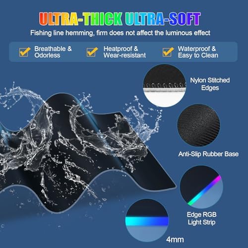 Mouse Pad with Foldable Phone Holder & Wireless Charger, XL RGB Gaming Mousepad 31.5"x11.8" Large Desk Mat for Keyboard, Home Desk Pad with Dual Qi Charging Station | 11 Colors & 5 Modes | Waterproof - Image 6