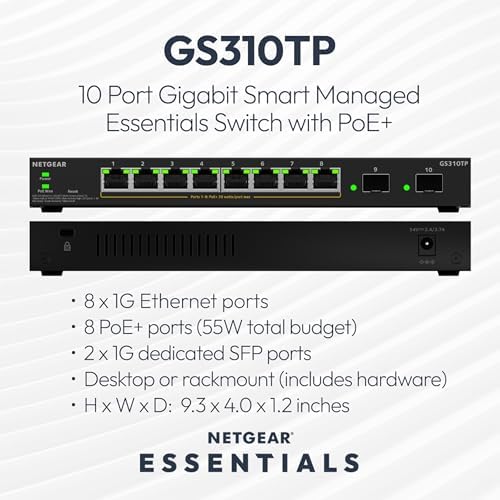 NETGEAR 10-Port Gigabit Ethernet PoE Smart Managed Switch (GS310TPv2) - Image 2