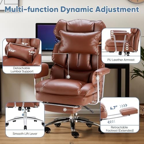 DUMOS Ergonomic Home Office Desk Chair, Executive Chair, PU Leather - Image 6