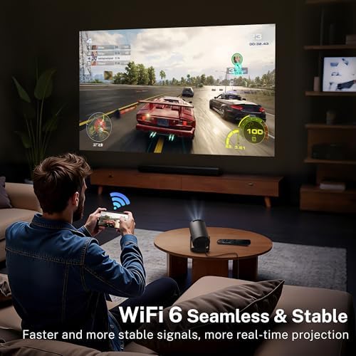 [Built-in Apps & 2025 Upgraded] Mini Projector with Wi-Fi 6 & Bluetooth 5.4, 1080P 4K Support Full HD, Auto Keystone 360° Portable Home Cinema Smart Projector for iOS/Android X1 - Image 6