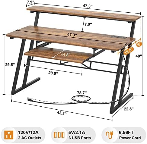 Armocity Music Studio Desk Production Workstation - Recording Studio Desk - Image 3