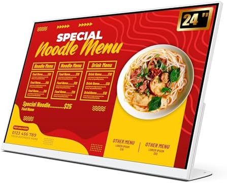 24 Inch Desktop Digital Menu Board, HD Digital Signage Retail Store Monitor, Commercial Display Advertising Screen Android with CMS, Electronic Menu Display for Milk Tea Shop/Restaurant by YIXZSWD%7COne-StopCommercialVisualSupplierDigitalKiosksLEDScreensSmartWhiteboardsMenuOutdoorWaterproofDisplays