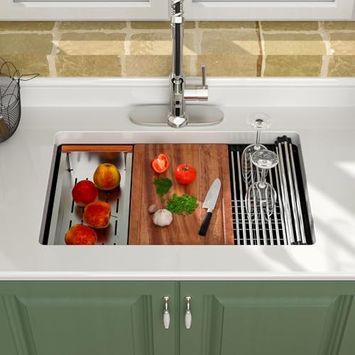 Logmey 30 Inch Black Granite Composite Sink - Image 2