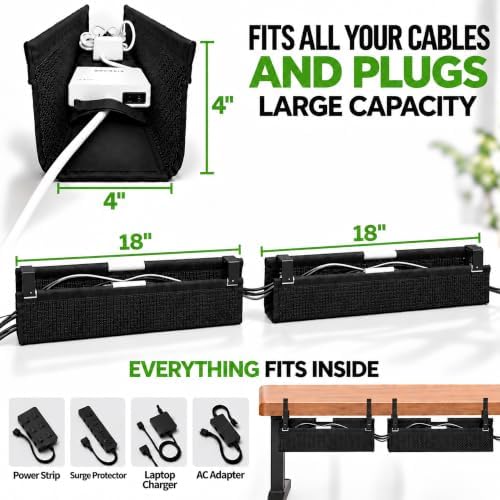 Perfect POSTURE Mesh Cable Management Tray Cord Organizer - 2 Piece - 19" - Image 3