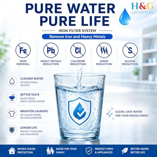 H&G Lifestyles 3 Stage Whole House Iron Water Filter System for Well Water - Image 3