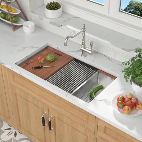 30 Inch Undermount Kitchen Sink - Mocoloo 30x19 Inch Stainless Steel Workstation Sink 16 Gauge Handmade Single Bowl 10" Deep Kitchen Sink - Image 2