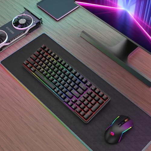 Redragon S162 3-Mode Wilreess Gaming Keyboard & Mouse Combo, 99 Keys K744 RGB GamingKeyboard and 8000 DPI M693 Gaming Mouse Bundle - Image 6