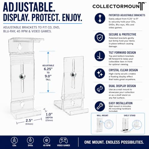 CollectorMount™ DVD & Video Game Display Wall Mount & Shelf Stand, 1 Pack - Image 4