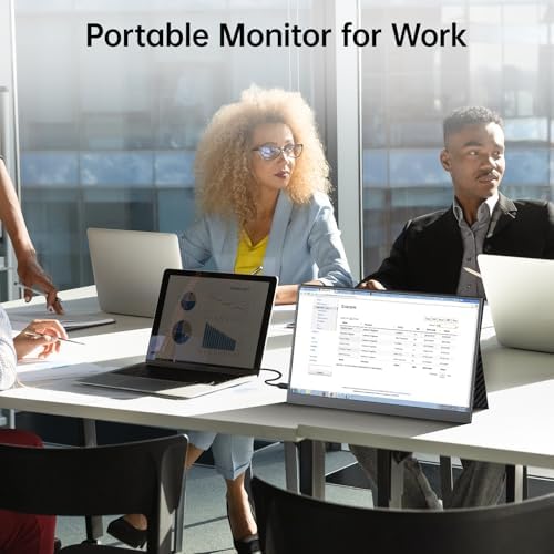 kksmart Portable Monitor 17.3 inch 1080P FHD 100% sRGB 60Hz, Travel Monitor for Laptop MacBook Surface PC Xbox PS5, HDMI Dual USB-C VESA Compatible Built-in Speaker - Image 7
