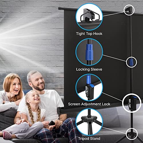 Pyle Projector Screen with Stand - 100-Inch Floor Standing Portable Fold-Out Rollup Matte for Projection, Includes Tripod, Great for Indoor/Outdoor Presentation, Quick Assembly - Image 5