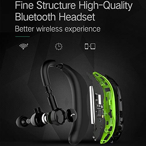 Wireless Earpiece Wireless Headphone Handsfree Call Headset Noise Cancelling Earbud Long Talk Time Earphone Compatible with Smart Cell Phones Car Driver Trucker Business Office Men Women (Green) - Image 5