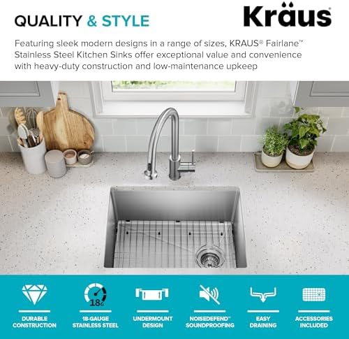 KRAUS Stainless Steel 25 in 18 Gauge Undermount Kitchen Sink KHU641-25 - Image 4