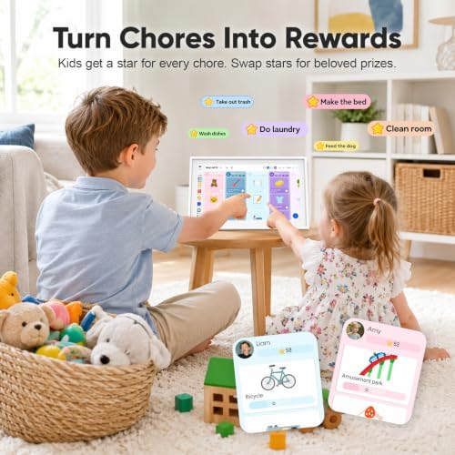Digital Calendar 15.6" Smart Calendar&Chore Chart, 1080P Interactive Touchscreen Electronic Calendar for Family Schedules, 64GB Digital Picture Frame WiFi, Wall Mountable, AiMOR APP-White - Image 4
