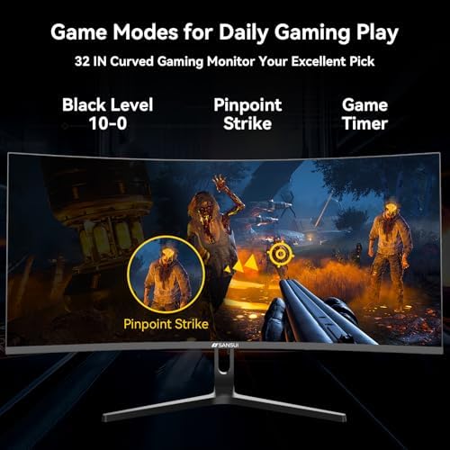 SANSUI 32 Inch Curved 240Hz Gaming Monitor High Refresh Rate, FHD 1080P - Image 6