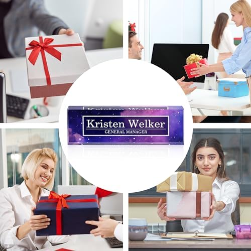 Personalized Name Plates for Office - Gifts for Teacher, Boss, Employee Appreciation - Office Desk Decor (Nebulae) - Image 5