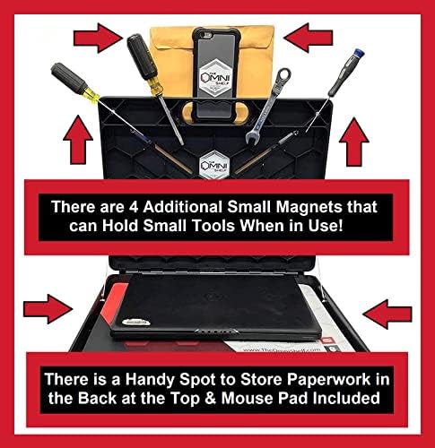 The OmniShelf Magnetic Portable Workstation + Toolbox, Computer & Laptop Stand, Multimeter Case, Utility Shelf w/ 50 lb Capacity, Hands Free Workstation Attaches to HVAC, Trucks & More (5 Count) - Image 5