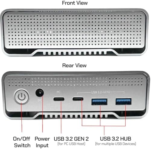 GX100 16TB USB 3.2 (10Gbps) External Hard Drive with USB Hub for Windows or MacOS Desktop PC/Laptop - 2 Year Warranty - Image 6
